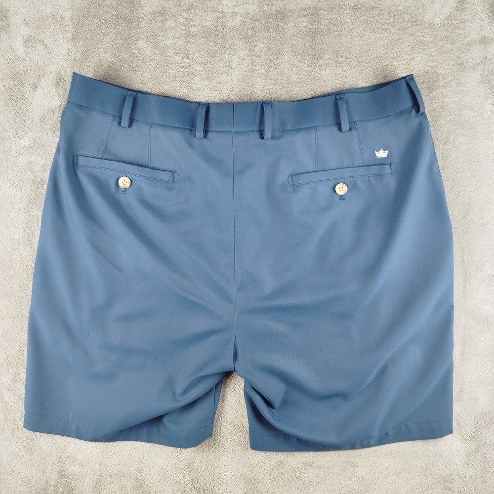 Peter Millar Salem Crown Sport Performance Shorts Mens 36 Blue Chino 8"In Golf - Picture 4 of 11